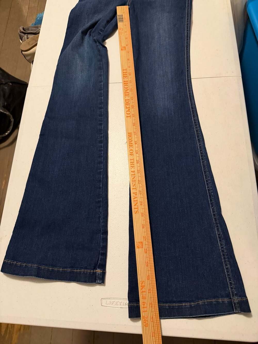 SPANX Flare Jeans Size Small Dark Wash Pull On Shaping - Picture 7 of 9